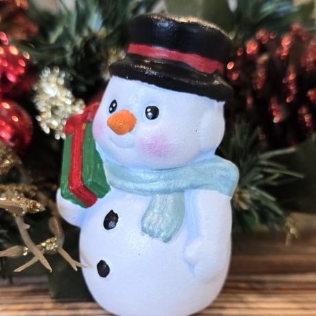 Weihnachtsdeko aus Keramik - Schneemann 1 - Winterdeko -