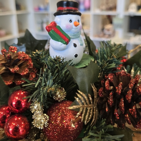 Weihnachtsdeko aus Keramik - Schneemann 1 - Winterdeko -