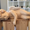 Schutzengel aus Keramik - schlafend - Figur - Kantenhocker