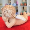 Schutzengel aus Keramik - liegend - Figur -