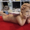 Schutzengel aus Keramik - liegend - Figur -