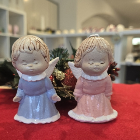 Weihnachtsengel - Schutzengel aus Keramik - Küssende Engel -