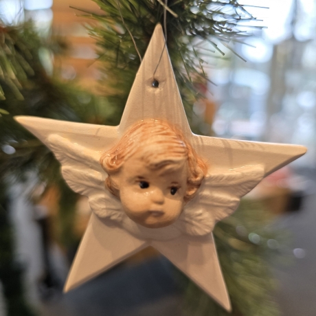 Weihnachtsanhänger - Weihnachtsdeko - Stern mit Engel -