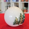 Winter/Weihnachtskerze - Tannenbaum 2 - Rund - Handgegossen -