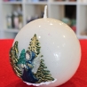 Winter/Weihnachtskerze - Tannenbaum 2 - Rund - Handgegossen -