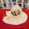 Winter/Weihnachtskerze - Tannenbaum - Rund - Handgegossen -