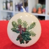 Winter/Weihnachtskerze - Weihnachtsstern - Rund - Handgegossen -