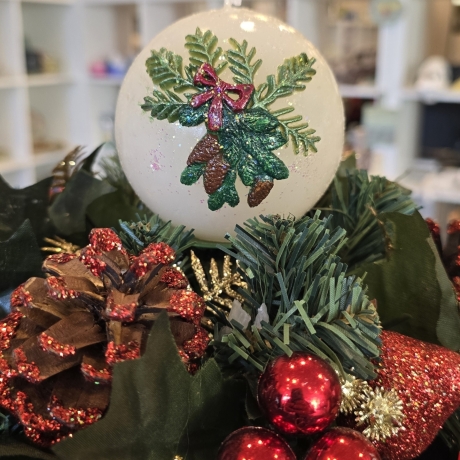 Winter/Weihnachtskerze - Weihnachtsstern - Rund - Handgegossen -