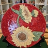 Keramik Teller Rund - Sonnenblumen - Handarbeit - Keramikschale -