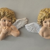Schutzengel aus Keramik - Engelskopf 7 - Wanddekoration -