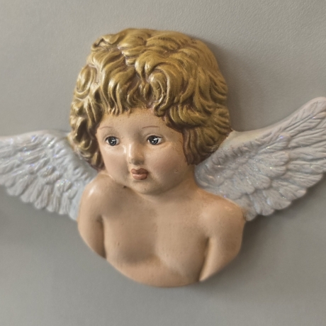Schutzengel aus Keramik - Engelskopf 7 - Wanddekoration -