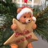 Weihnachtsbaumschmuck - Teddybär mit Stern - Personalisierbar -