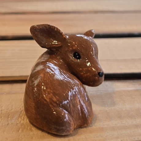Deko Figur  - Rehkitz - Bambi - Reh - Keramik - Handarbeit