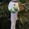 Schneemann - Eiszapfen - Weihnachtsbaumschmuck aus Keramik