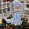 Weihnachtsmann - Halbmond - Keramikfigur - Weihnachtsdekoration