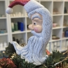 Weihnachtsmann - Halbmond - Keramikfigur - Weihnachtsdekoration
