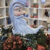 Weihnachtsmann - Halbmond - Keramikfigur - Weihnachtsdekoration