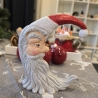 Weihnachtsmann - Halbmond - Keramikfigur - Weihnachtsdekoration