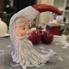 Weihnachtsmann - Halbmond - Keramikfigur - Weihnachtsdekoration