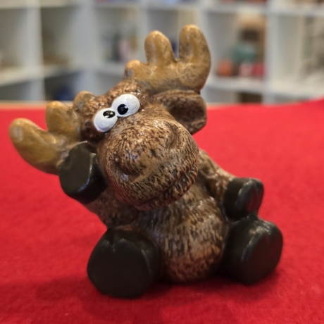 Keramikfiguren - Verrückter Elch - Tierfigur -