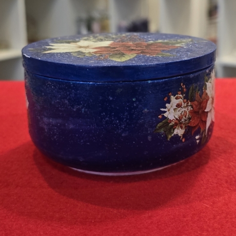 Weihnachtskerze-Duftkerze in Schale-Weihnachtsstern-Winterduft - 