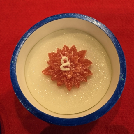 Weihnachtskerze-Duftkerze in Schale-Weihnachtsstern-Winterduft - 
