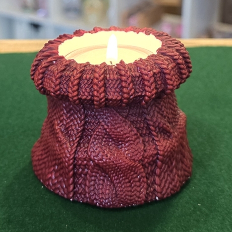 Winter/Weihnachts-Teelichthalter - Strickmuster -