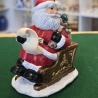 Weihnachtsmann auf Schlitten - Keramik - Weihnachtsdekoration -