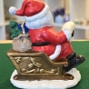 Weihnachtsmann auf Schlitten - Keramik - Weihnachtsdekoration -