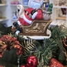 Weihnachtsmann auf Schlitten - Keramik - Weihnachtsdekoration -