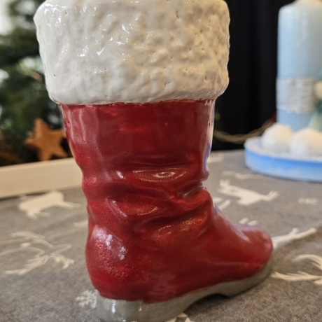 Nikolausstiefel aus Keramik - Vase - Weihnachtsmannstiefel