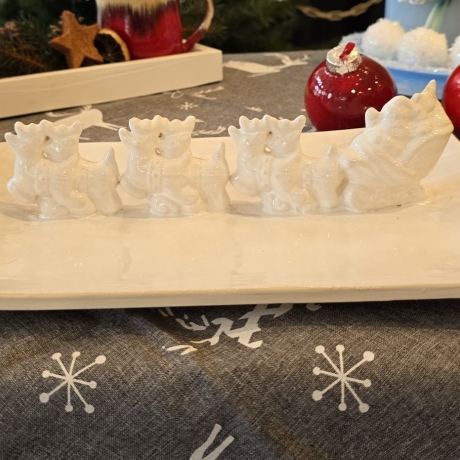 Weihnachtsteller - Nicolaus - Renntiere - Schlitten