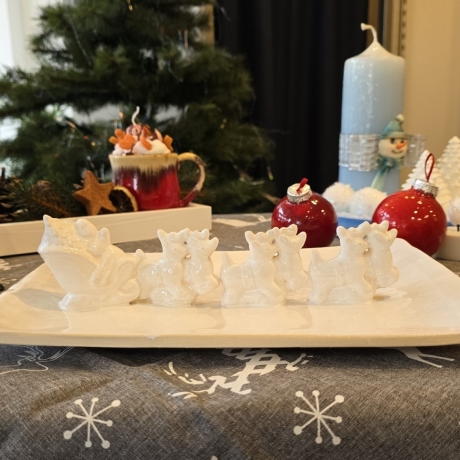 Weihnachtsteller - Nicolaus - Renntiere - Schlitten