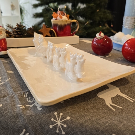 Weihnachtsteller - Nicolaus - Renntiere - Schlitten