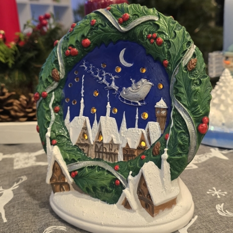 Keramik Weihnachtslicht - Lichterkette - Weihnachtsdekoration -