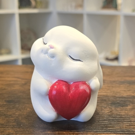 Deko Figur - Kaninchen mit Herz -