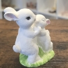 Oster Deko - Osterhase mit Baby - Kaninchen -