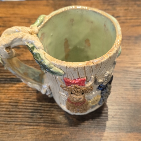 Keramik Becher - Kuh und der coole Esel - Handgeformt -