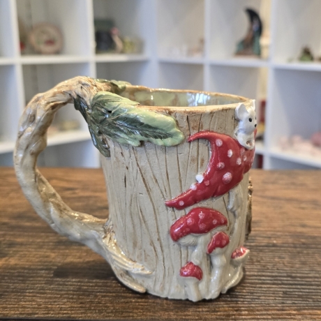 Keramik Becher - Pilze Maus Schnecke Baumhaus - Handgeformt