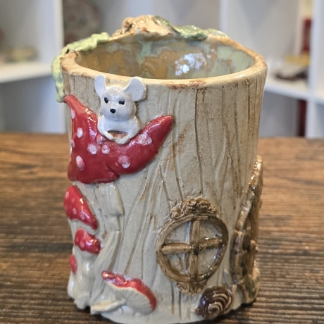 Keramik Becher - Pilze Maus Schnecke Baumhaus - Handgeformt