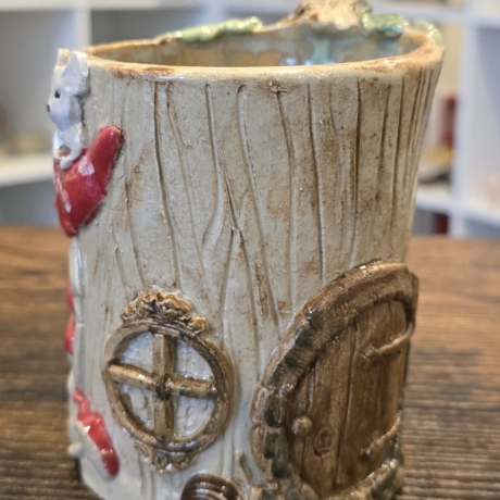 Keramik Becher - Pilze Maus Schnecke Baumhaus - Handgeformt