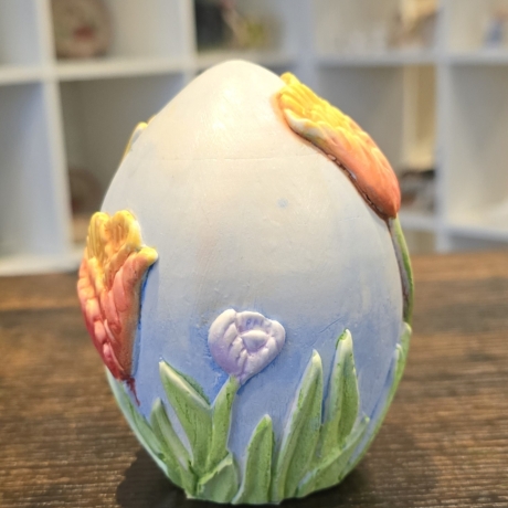 Handbemaltes Osterei mit Tulpenmotiv - Ostern -