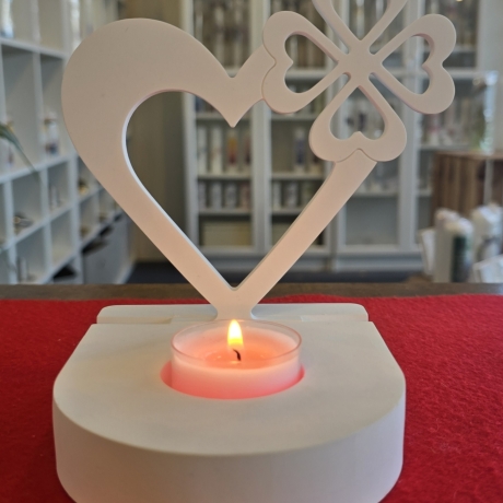 Einschieber für Teelichthalter-HERZ UND KLEEBLATT-Valentinstag -
