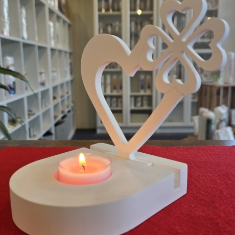Einschieber für Teelichthalter-HERZ UND KLEEBLATT-Valentinstag -