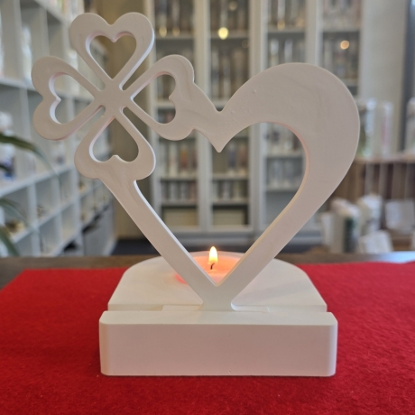 Einschieber für Teelichthalter-HERZ UND KLEEBLATT-Valentinstag -
