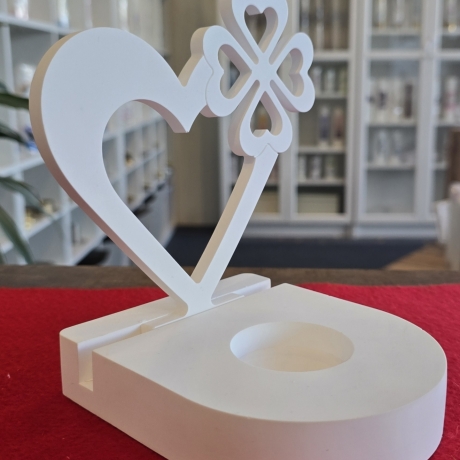 Einschieber für Teelichthalter-HERZ UND KLEEBLATT-Valentinstag -