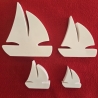 Deko Figuren - Segelschiffe - 4er Set - Maritim -