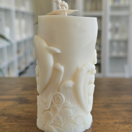 ​Dekorative Kerze - Delfine - Rapswachs -