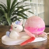 4-Teiliges Set - Bunt und glitzernd - Kerze Regenbogen Einhorn