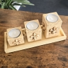 4-teiliges Teelichthalter-Set - Handbemalt -